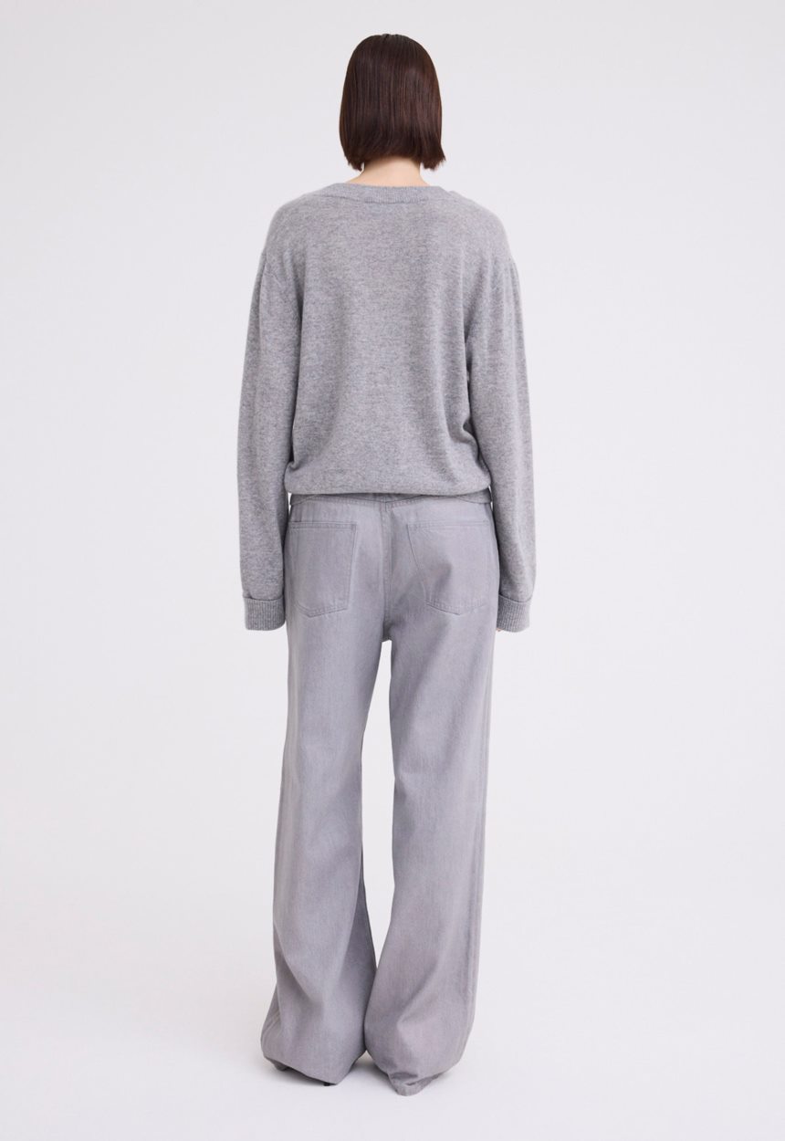 Jac + Jack Sharpo Cashmere Sweater - Mid Grey Marle